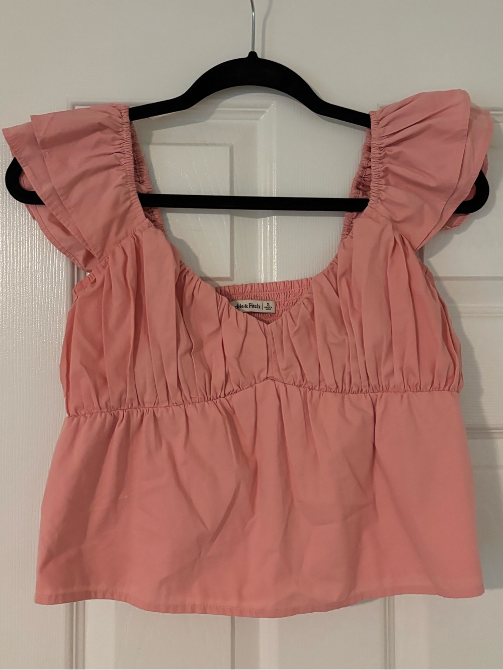 Abercrombie & Fitch ruffle sleeve poplin peplum top size small